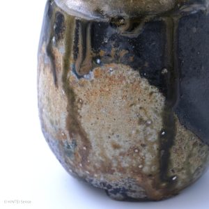 KSC161002 Baba Takashi Kuro-Bizen Tokkuri belly right side detail