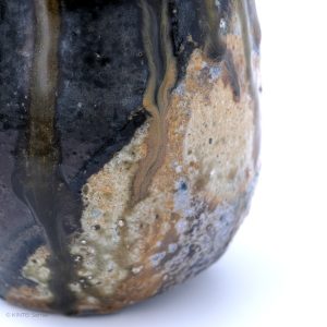 KSC161002 Baba Takashi Kuro-Bizen Tokkuri belly left side detail