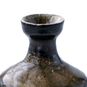 KSC161002 Baba Takashi Kuro-Bizen Tokkuri mouth detail