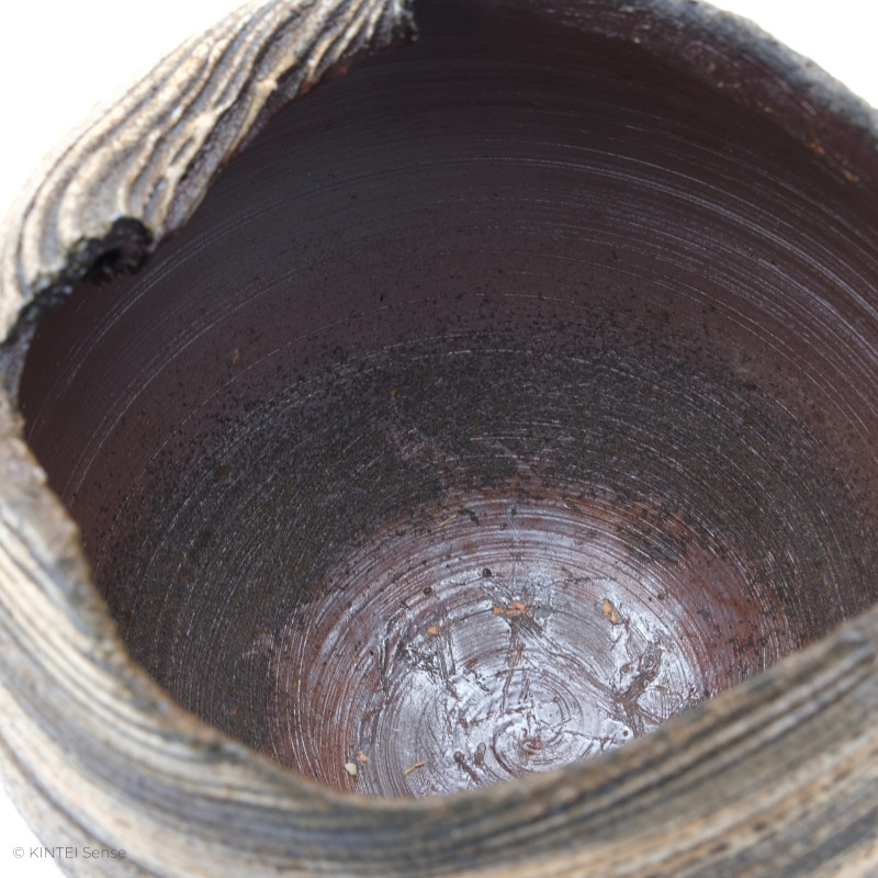 KSC351009 Ishida Kazuya Raho Spiral Vase round (3) Top inside detail