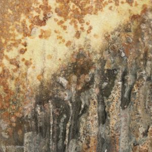 Rupert Grottenthaler Viereckige Glutrosen Vase Detail Landschaft KINTEI Sense Japanische Keramik