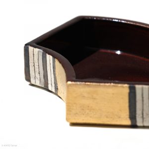 Ito Chiho Seto Keramik, Japan Kirameki Fächer Schalen mit Edelmetallapplikationen Detail Seite mit geometrischen Schalen