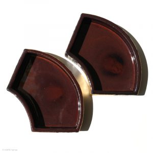 Ito Chiho Seto Keramik, Japan Kirameki Fächer Schalen mit Edelmetallapplikationen Zwei Schalen mit geometrischen Muster von oben