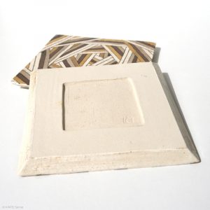 Ito Chiho Seto Keramik, Japan Kirameki Kachelteller mit Edelmetallapplikationen Bodenansicht