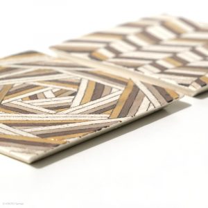 Ito Chiho Seto Keramik, Japan Kirameki Kachelteller mit Edelmetallapplikationen Detail Seite