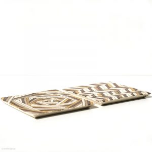 Ito Chiho Seto Keramik, Japan Kirameki Kachelteller mit Edelmetallapplikationen Profil zwei Kacheln