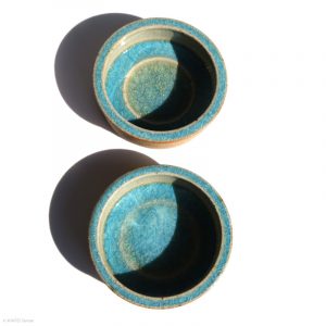 KŌBŌ DAIDAI Mikan Ashglaze Mukozuke Suzuki Takashi KINTEI Sense Japan, Ceramics 2 Schalen von oben, Birdview