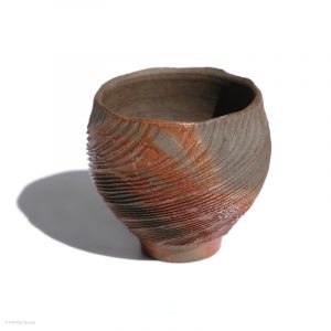 KSC111013 Ishida Kazuya Hidasuki Sake Schale KINTEI Sense Japan Guinomi Holzbrand Vordere Seite