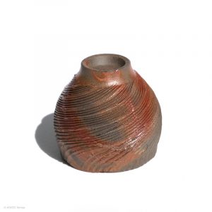 KSC111013 Ishida Kazuya Hidasuki Sake Schale KINTEI Sense Japan Guinomi Holzbrand Profil Vorne