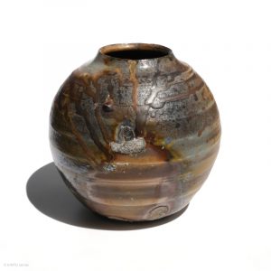 KSC161010 ISHIDA Kazuya Raho runde kleine vase KINTEI Sense Bizen Japan Volle Ansicht Seite