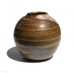 KSC161010 ISHIDA Kazuya Raho runde kleine vase KINTEI Sense Bizen Japan Volle Ansicht hinten