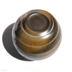 KSC161010 ISHIDA Kazuya Raho runde kleine vase KINTEI Sense Bizen Japan Volle Ansicht Boden