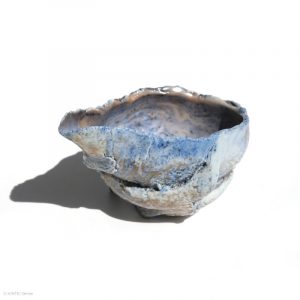 KSC161011 ISHIDA Kazuya Marbrierte Porzellan Kanne KINTEI Sense Bizen Japan Volle Ansicht einer Seite