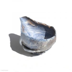 KSC161011 ISHIDA Kazuya Marbrierte Porzellan Kanne KINTEI Sense Bizen Japan Hintere volle Ansicht