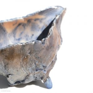 KSC161011 ISHIDA Kazuya Marbrierte Porzellan Kanne KINTEI Sense Bizen Japan Hintere nahe Ansicht