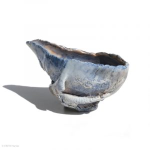 KSC161011 ISHIDA Kazuya Marbrierte Porzellan Kanne KINTEI Sense Bizen Japan Vordere volle Ansicht