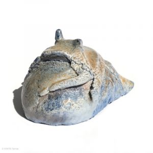 KSC161011 ISHIDA Kazuya Marbrierte Porzellan Kanne KINTEI Sense Bizen Japan Vordere volle Ansicht vom Boden