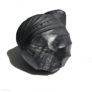 KSC351019 ISHIDA Kazuya Schwarze Spirale Vase RaSo KINTEI Sense Bizen Japan Ansicht vom Boden