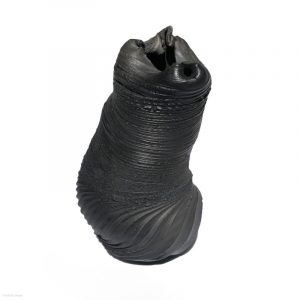 KSC351019 ISHIDA Kazuya Schwarze Spirale Vase RaSo KINTEI Sense Bizen Japan Vollansicht