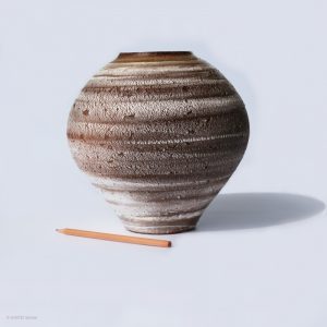 KSC351015 Ishida Kazuya Runde Raho Vase KINTEI Sense Bizen Keramik Anagama Holzbrand Unglasierte Vase Maßstab