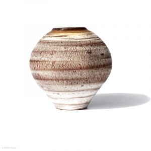 KSC351015 Ishida Kazuya Runde Raho Vase KINTEI Sense Bizen Keramik Anagama Holzbrand Unglasierte Vase Profil Seite