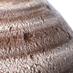 KSC351015 Ishida Kazuya Runde Raho Vase KINTEI Sense Bizen Keramik Anagama Holzbrand Unglasierte Vase Detail Ton Textur