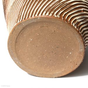 KSC351016 Ishida Kazuya Konische Raho Vase KINTEI Sense Japanische Keramik Unglasierte Vase Holzbrand Signatur Boden