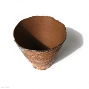 KSC351016 Ishida Kazuya Konische Raho Vase KINTEI Sense Japanische Keramik Unglasierte Vase Holzbrand Von Oben im ganzen