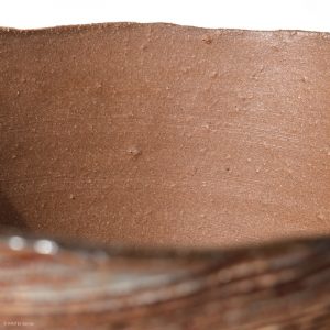 KSC351016 Ishida Kazuya Konische Raho Vase KINTEI Sense Japanische Keramik Unglasierte Vase Holzbrand Innen Detail