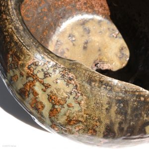 KSC351017 Ishida Kazuya Raho Vase mit Ascheanflug KINTEI Sense Japanische Keramik Seiten Ansicht Detail Mund