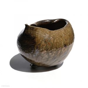 KSC351017 Ishida Kazuya Raho Vase mit Ascheanflug KINTEI Sense Japanische Keramik Bizen Keramik Yakishime Sicht von vorne