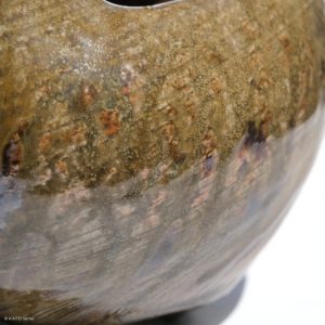 KSC351017 Ishida Kazuya Raho Vase mit Ascheanflug KINTEI Sense Japanische Keramik Ascheanflug detail Bizen Keramik Yakishime