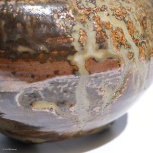 KSC351017 Ishida Kazuya Raho Vase mit Ascheanflug KINTEI Sense Japanische Keramik Bizen Ascheanflug detail