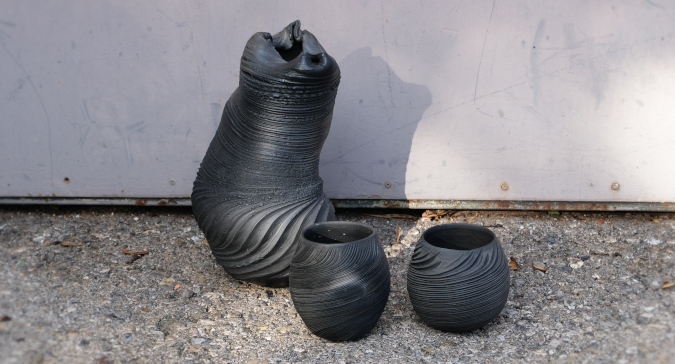 KINTEI Sense Ishida Kazuya Black Raho Vase und Becher Japan Bizen Keramik Anagama Ofen - FAQ bilder