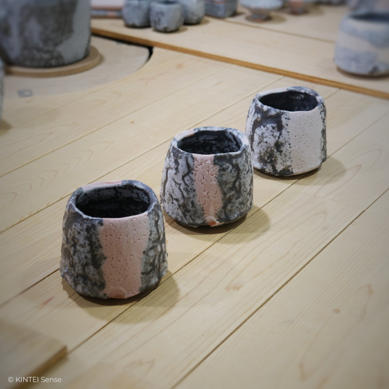 KINTEI Sense Hayashi Yuka Werkstatt Japan Mino Shino Keramik Toki Werkstatt Teeschalen Matcha Matchaschale