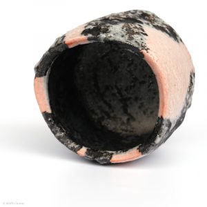 HAYASHI Yuka KINTEI Sense Galerie Shino Keramik Japan Mino Teekeramik Teezeremonie Matcha-schale Chawan Matcha Rosa und graue Schale Innenansicht