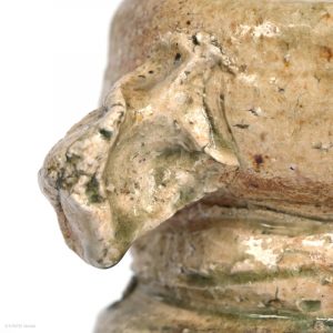 Tanimoto Takashi Mita Gama Iga Japan KINTEI Sense Keramik Kunst Handwerkskunst Kunsthandwerk Teekeramik Teezeremonie Holzbrand Anagama Iga Hanaire mit Ohren Ikebana Vase Tokoma Detail Ohren links