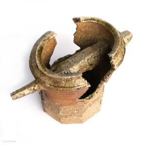 KINTEI Sense SAWA Katsunori Shigaraki Tsubo Anagama wood-firing ashglaze Tea ceremony Momoyama Gefäß von oben