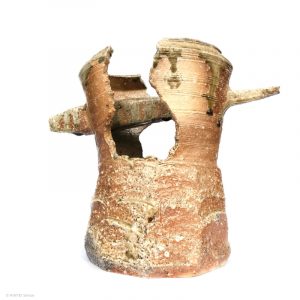 KINTEI Sense SAWA Katsunori Shigaraki Tsubo Anagama wood-firing ashglaze Tea ceremony Momoyama Gefäß seitlich