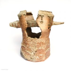 KINTEI Sense SAWA Katsunori Shigaraki Tsubo Anagama wood-firing ashglaze Tea ceremony Momoyama Gefäß Vorderseite