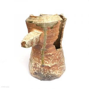 KINTEI Sense SAWA Katsunori Shigaraki Tsubo Anagama wood-firing ashglaze Tea ceremony Momoyama Gefäß Seitenansicht