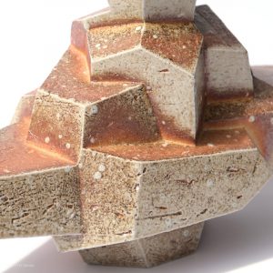 KINTEI Sense Tao Akira Shigaraki Keramik Japan Holzbrand Skulptur Objekt Vase Geometrische Formen Abstrakte Kunst Stretching Detail mittlere Struktur