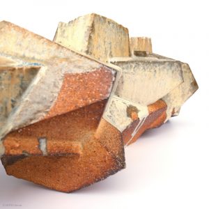 KINTEI Sense TAO Akira Walking on a Ridge Shigaraki Keramik Japan Skulptur Objekt Vase Holzbrand Ascheglasur Sicht von Seite Detail