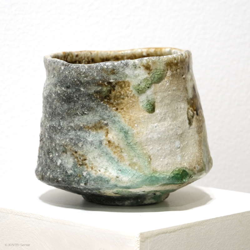KINTEI Sense Keramik Galerie Shigaraki Keramik Sawa Katsunori Matcha Chawan Teeschale Yakishime Holzbrand Anagama