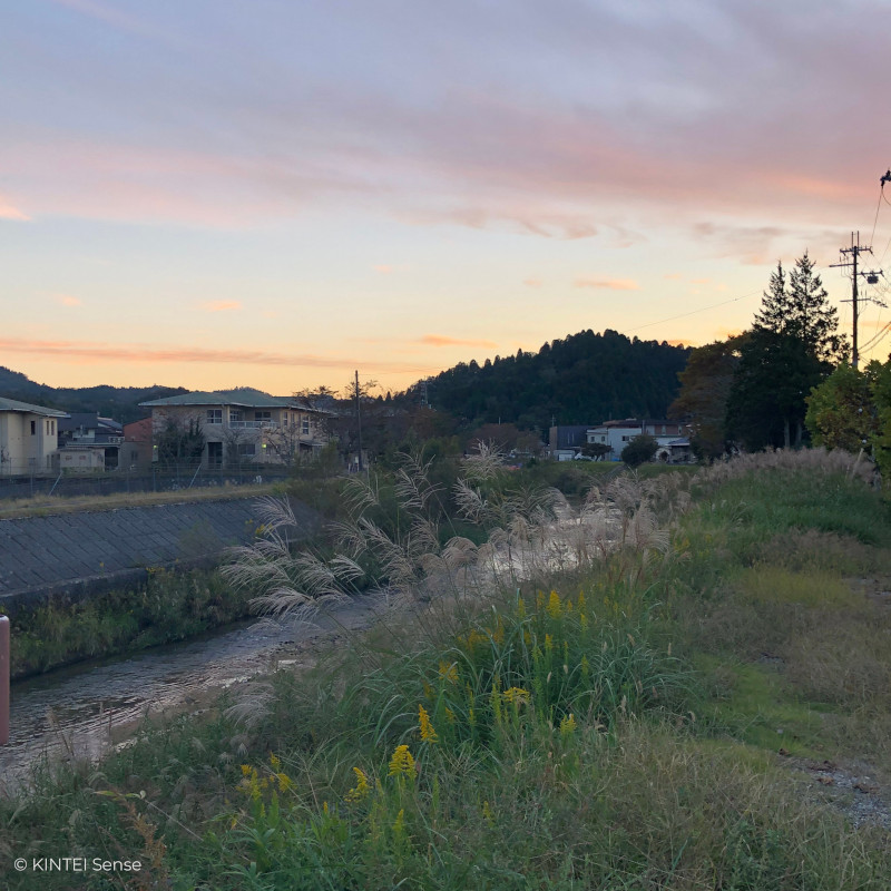 KINTEI Sense Keramik Galerie Shigaraki Keramik Landschaft im Sonnenuntergang