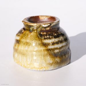 KINTEI Sense MANPU GAMA, Japan, Ceramics, Zao-Yaki, Anagama, Yakishime, Kintsugi, Sake Cup, free form, Natural ash deposit, Kintsugi - Upside down