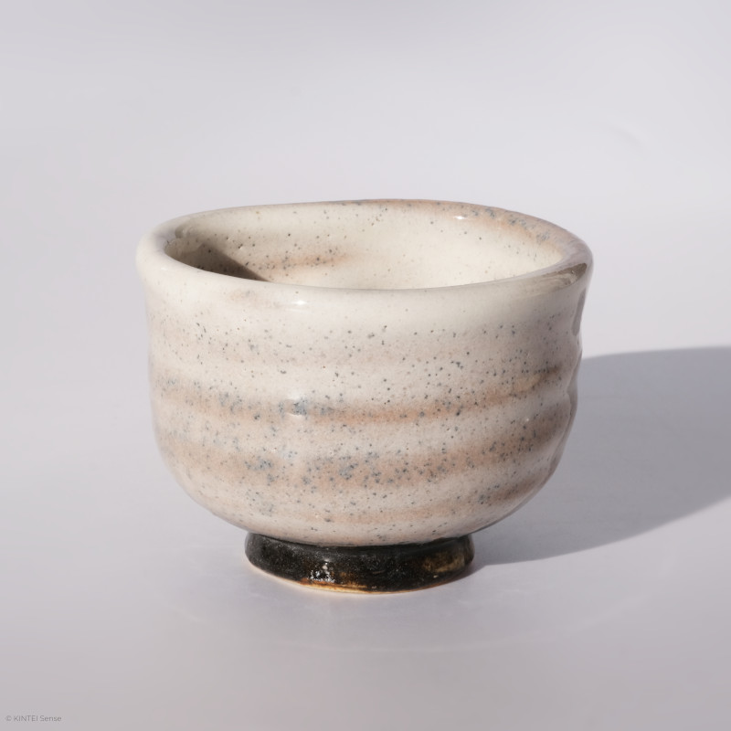 KINTEI Sense MANPU GAMA, Japan, Ceramics, Zao-Yaki, Kohiki, Sake Cup, Free Form, Profile side